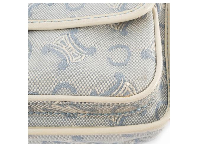 Céline Borsa a Spalla Celine C Macadam Bianco Blu - vista 4