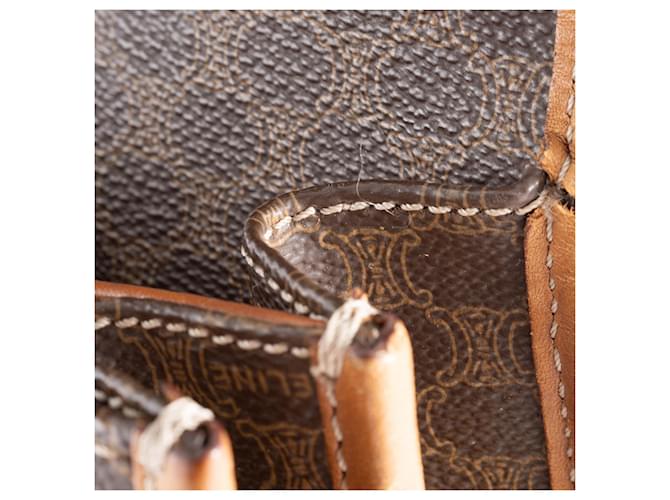 Céline Borsa a Spalla Celine Macadam Flap Marrone - vista 14