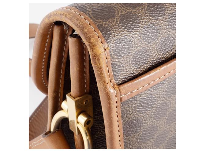 Céline Borsa a Spalla Celine Macadam Flap Marrone - vista 17