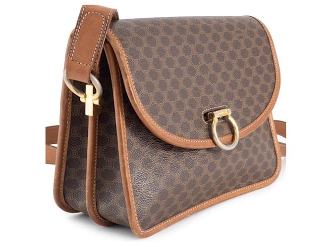 Céline Borsa a Spalla Celine Macadam Flap Marrone - vista 2