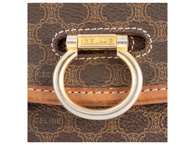 Céline Borsa a Spalla Celine Macadam Flap Marrone - vista 6