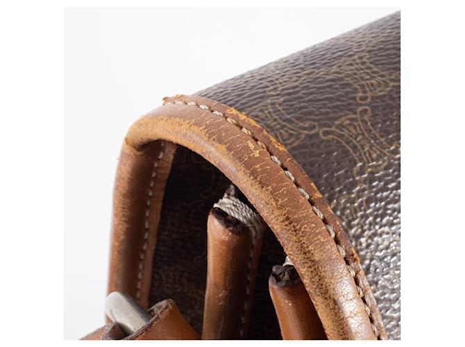 Céline Borsa a Spalla Celine Macadam Flap Marrone - vista 7