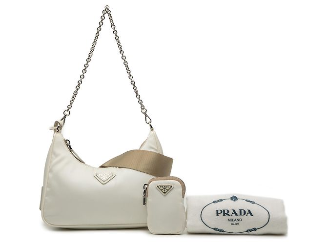 Bolso Prada White Re Nylon Re Edition 2005 Blanco - vista 8
