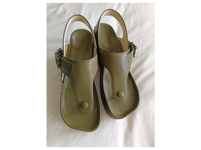 Loewe Ease Slingback Plattformsandalen Größe 38 Dunkelgrün - Ansicht 4