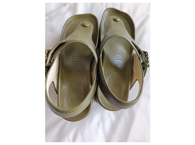 Loewe Ease Slingback Plattformsandalen Größe 38 Dunkelgrün - Ansicht 6