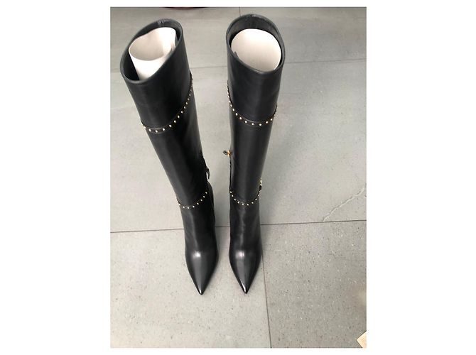 Botas de piel negra Roberto Cavalli Negro - vista 2