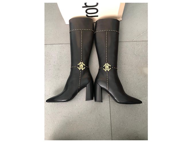 Botas de piel negra Roberto Cavalli Negro - vista 5