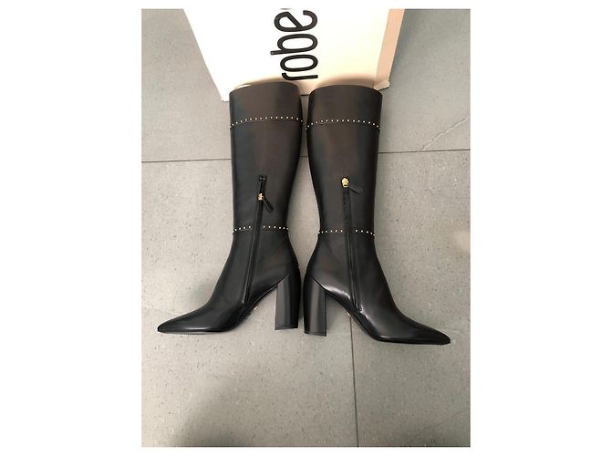 Botas de piel negra Roberto Cavalli Negro - vista 6