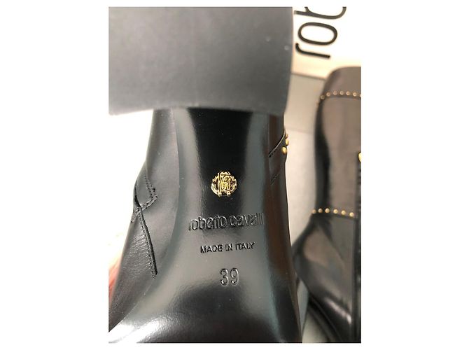 Botas de piel negra Roberto Cavalli Negro - vista 7