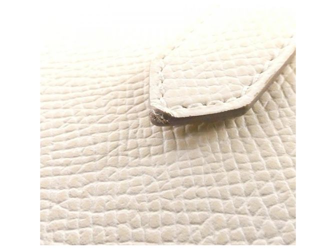 Portafoglio Lungo Soufflet Epsom Béarn di Hermès Bianco - vista 4
