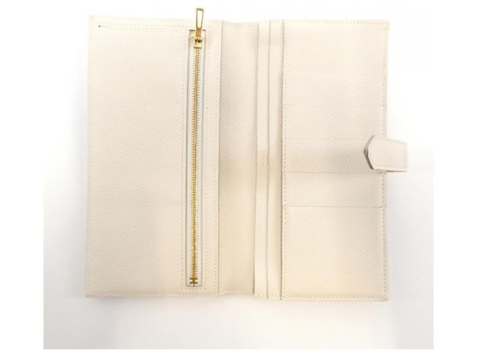 Portafoglio Lungo Soufflet Epsom Béarn di Hermès Bianco - vista 5