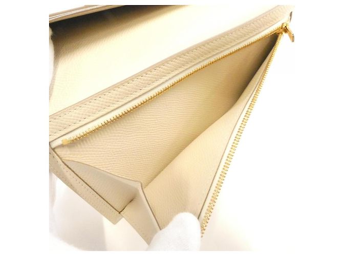 Portafoglio Lungo Soufflet Epsom Béarn di Hermès Bianco - vista 8