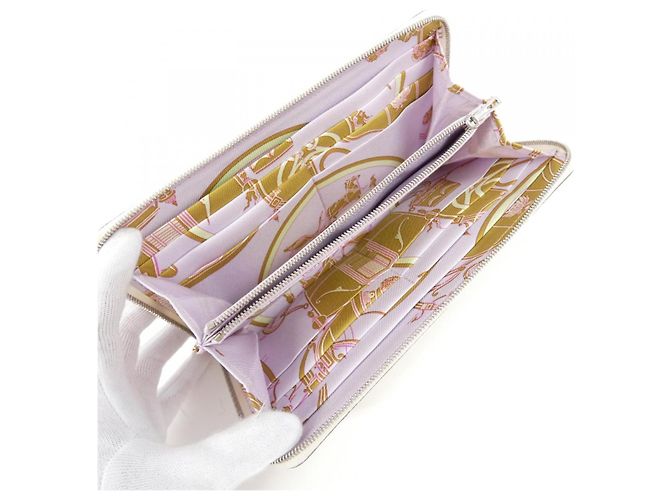 Silk In Hermès Hermes EX-LIBRIS Epsom Long Wallet White - view 5
