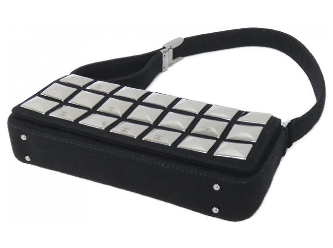 Borsa a spalla in tela nera Chanel Nero - vista 3