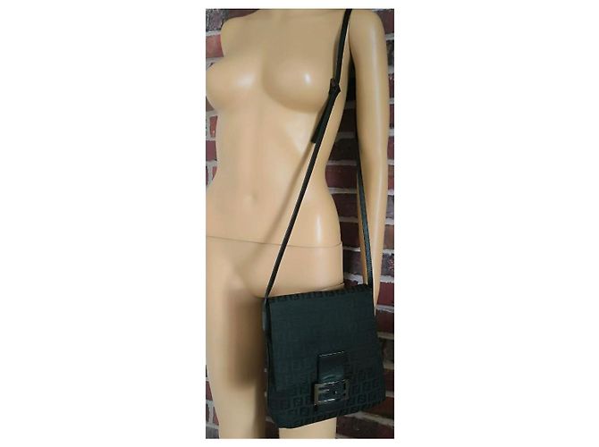 Fendi Schulter-Baguette-Tasche Anthrazitgrau - Ansicht 6