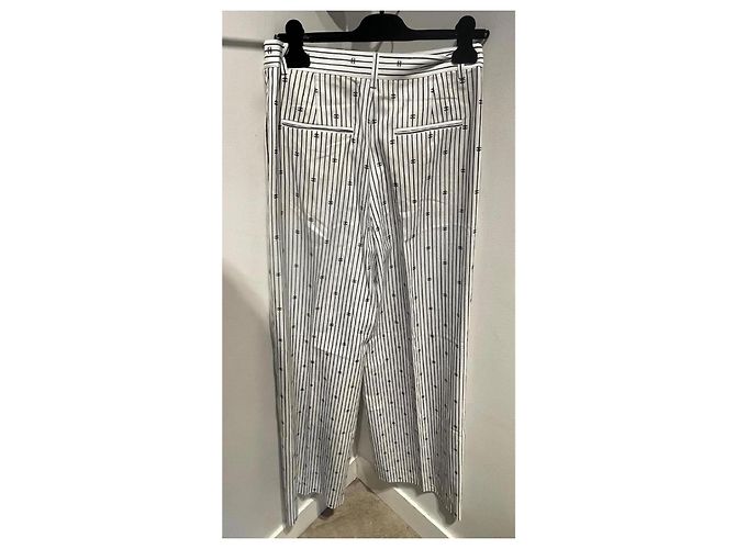 Pantalones Chanel de algodón blanco y negro - vista 4