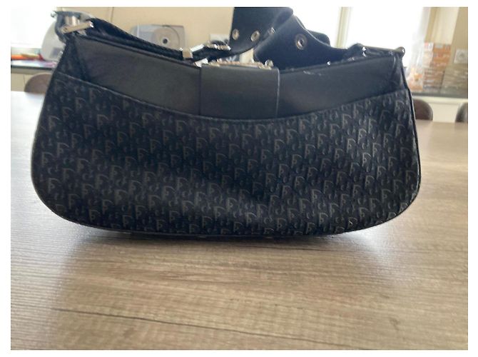Borsa a mano Dior Colombus Nera in Pelle e Tessuto Nero - vista 2