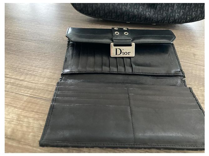 Borsa a mano Dior Colombus Nera in Pelle e Tessuto Nero - vista 5