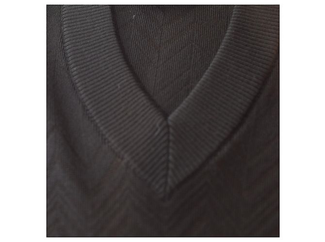 Oversized V-Ausschnitt Pullover in Schwarz mit Zickzack-Muster von Missoni IT42 / M – Hergestellt in Italien - Ansicht 4