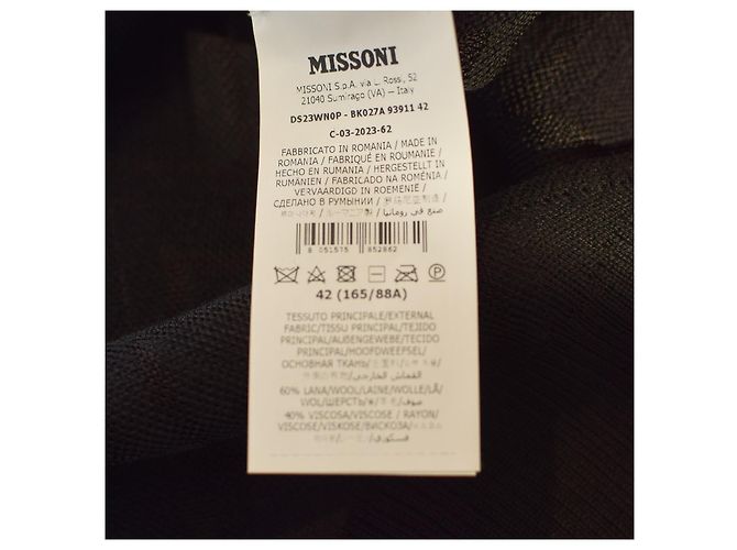 Oversized V-Ausschnitt Pullover in Schwarz mit Zickzack-Muster von Missoni IT42 / M – Hergestellt in Italien - Ansicht 7