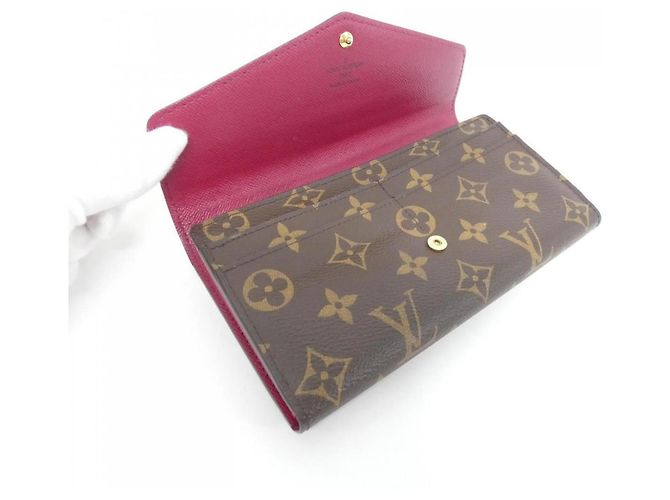 Cartera Sarah M62234 Monograma Louis Vuitton Castaño Fucsia - vista 5