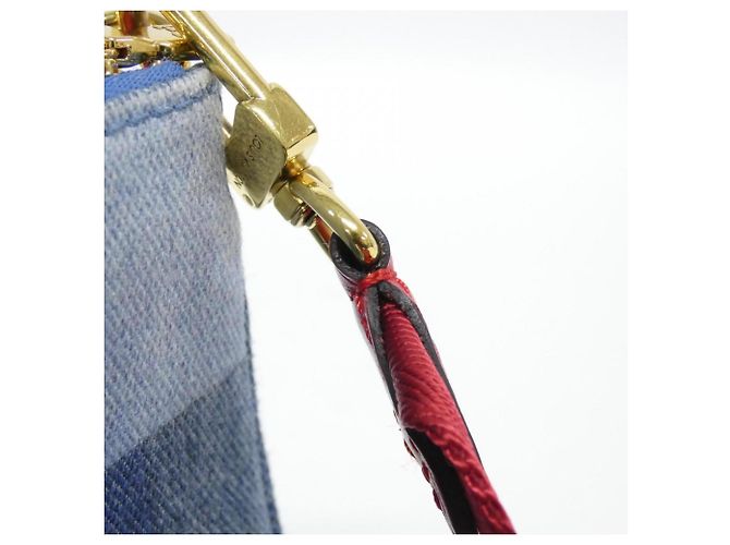 Borsa a Spalla Multi Pochette Accessoires M44990 in Denim Monogram Louis Vuitton Rosso - vista 7