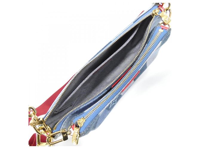 Borsa a Spalla Multi Pochette Accessoires M44990 in Denim Monogram Louis Vuitton Rosso - vista 9