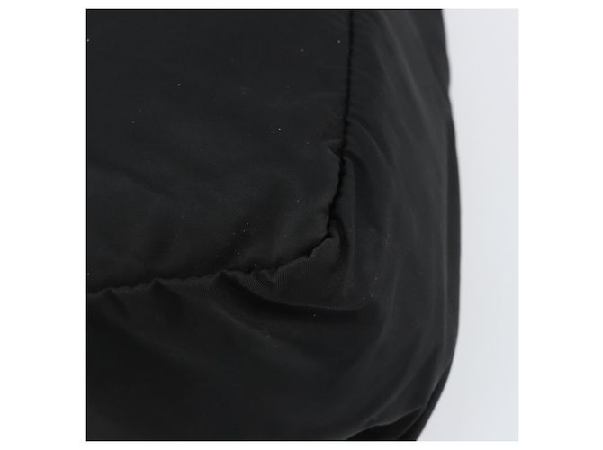 Borsa Tote Prada in nylon nero argento Auth 158528 - vista 14