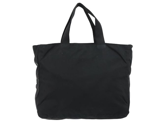 Borsa Tote Prada in nylon nero argento Auth 158528 - vista 2
