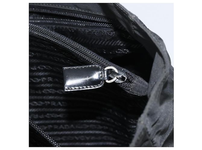 Borsa Tote Prada in nylon nero argento Auth 158528 - vista 22