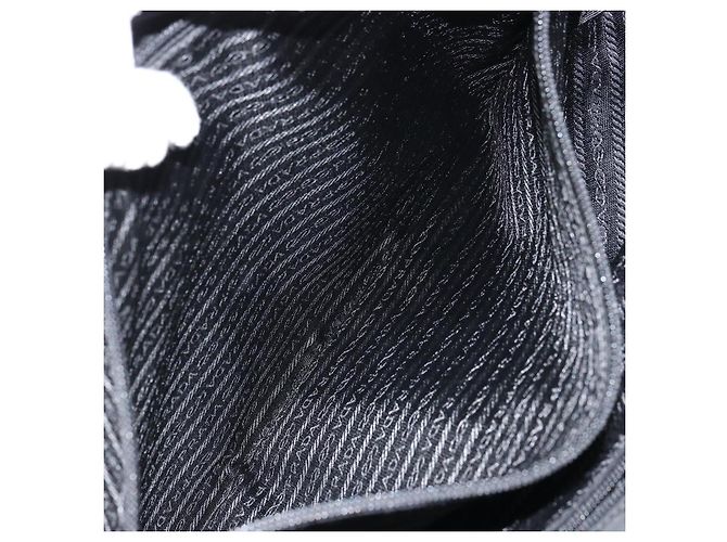 Borsa Tote Prada in nylon nero argento Auth 158528 - vista 23