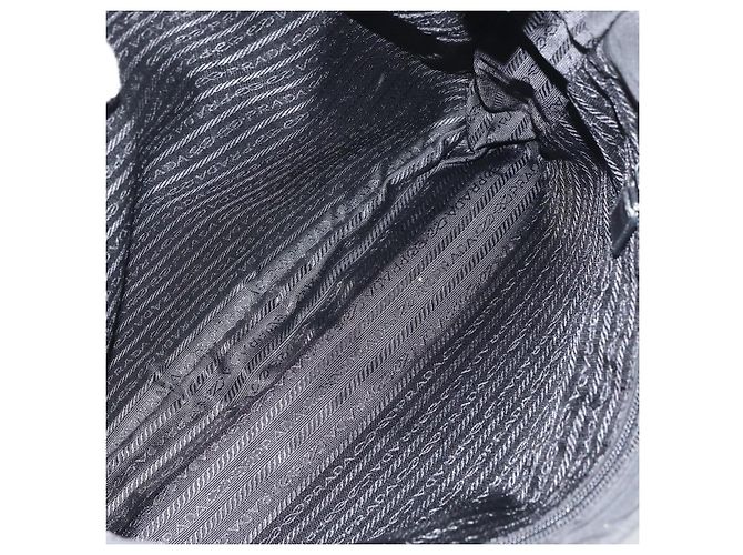 Borsa Tote Prada in nylon nero argento Auth 158528 - vista 24