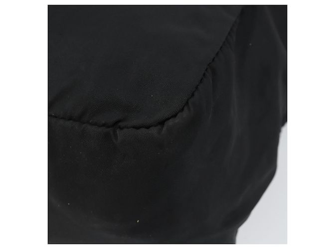 Borsa Tote Prada in nylon nero argento Auth 158528 - vista 9