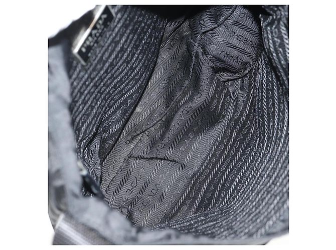PRADA Schultertasche Nylon Silber Schwarz Auth 158487 - Ansicht 10