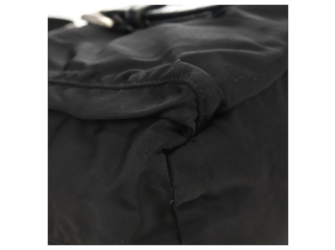 PRADA Schultertasche Nylon Silber Schwarz Auth 158487 - Ansicht 16