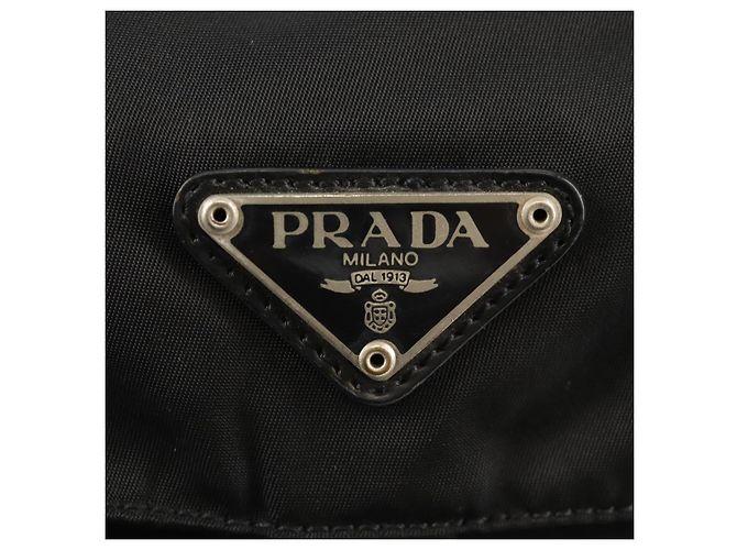 PRADA Schultertasche Nylon Silber Schwarz Auth 158487 - Ansicht 20