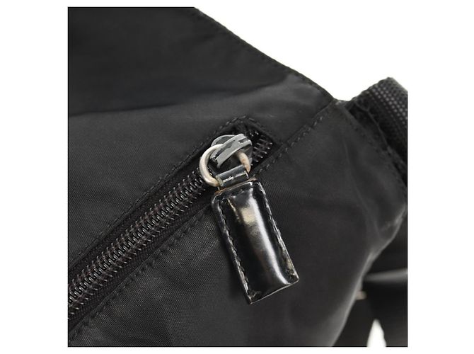 PRADA Schultertasche Nylon Silber Schwarz Auth 158487 - Ansicht 21