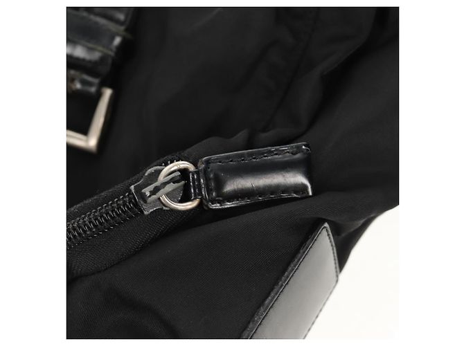 PRADA Schultertasche Nylon Silber Schwarz Auth 158487 - Ansicht 24