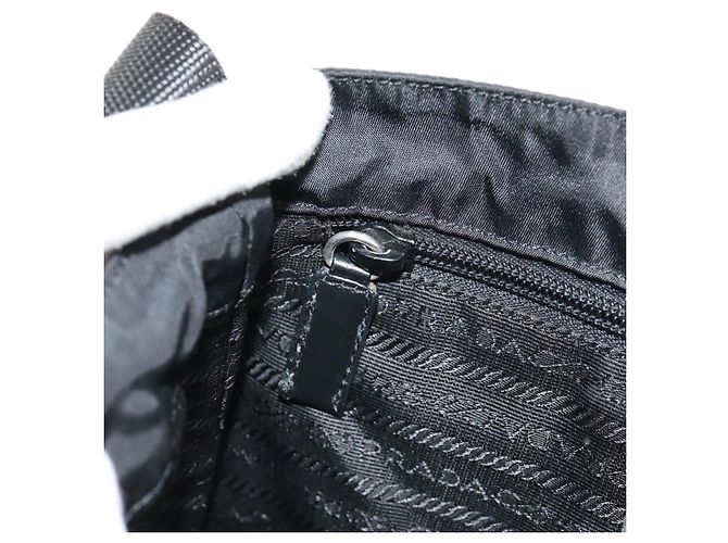 PRADA Schultertasche Nylon Silber Schwarz Auth 158487 - Ansicht 30