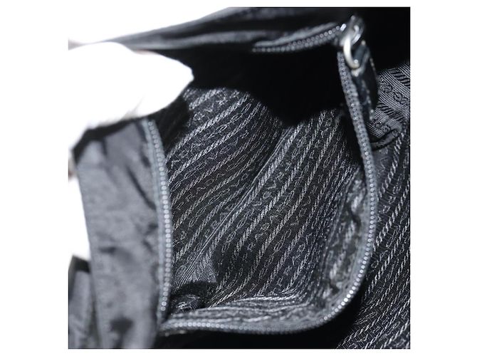 PRADA Schultertasche Nylon Silber Schwarz Auth 158487 - Ansicht 31
