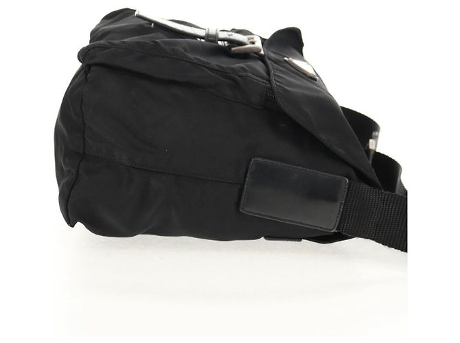 PRADA Schultertasche Nylon Silber Schwarz Auth 158487 - Ansicht 5