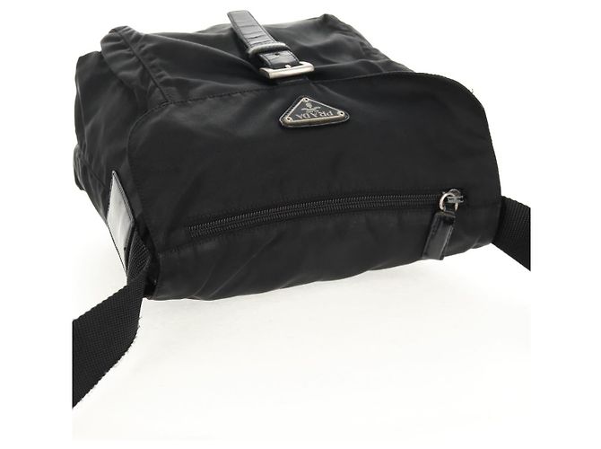 PRADA Schultertasche Nylon Silber Schwarz Auth 158487 - Ansicht 7