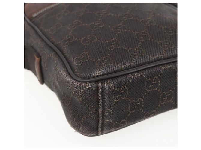 Borsa a Spalla GG Canvas Gucci Marrone Argento Auth 155588 - vista 14