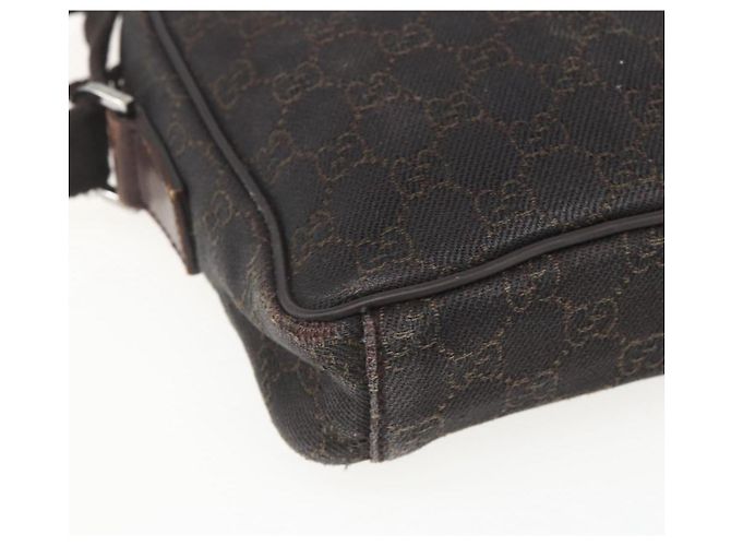Borsa a Spalla GG Canvas Gucci Marrone Argento Auth 155588 - vista 16