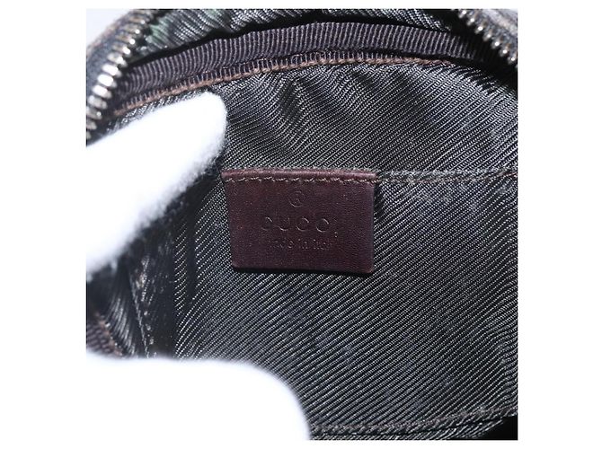 Borsa a Spalla GG Canvas Gucci Marrone Argento Auth 155588 - vista 18