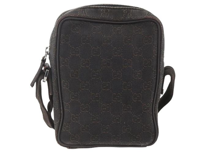 Borsa a Spalla GG Canvas Gucci Marrone Argento Auth 155588 - vista 2