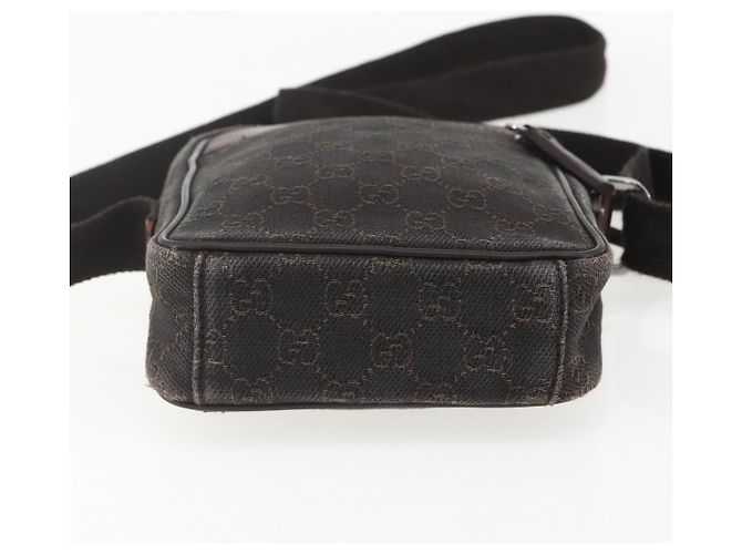 Borsa a Spalla GG Canvas Gucci Marrone Argento Auth 155588 - vista 5