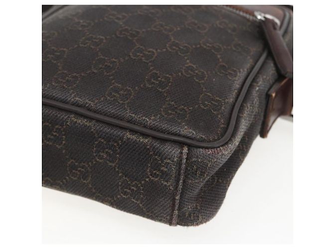 Borsa a Spalla GG Canvas Gucci Marrone Argento Auth 155588 - vista 9