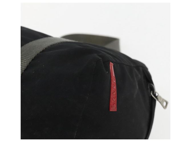 PRADA Borsa sportiva in nylon nera argento Auth 158398 Nero - vista 15