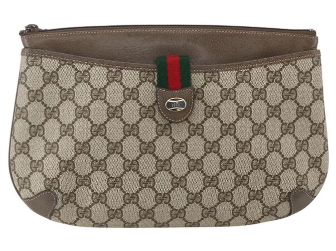 Gucci GG Supreme Web Sherry Line Schultertasche PVC Beige 39 02 026 Auth ka1189 - Ansicht 13